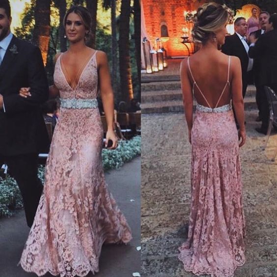 sexy lace prom dress