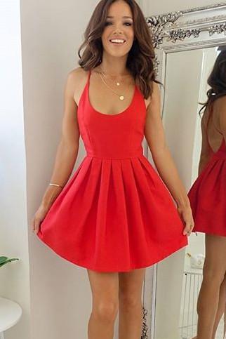 simple red homecoming dresses
